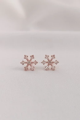 Hópehely Karácsonyi Rosegold Ezüst Fülbevaló