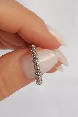 Állítható Virágos Ezüst Gyűrű