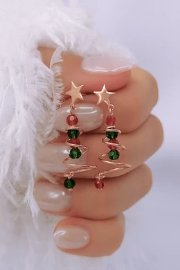 Rosegold Karácsonyfa Ezüst Fülbevaló