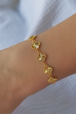 Divatos Lóhere Aranyozott Ezüst Karkötő