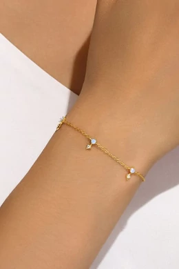 Cirkóniaköves Aranyozott Ezüst Karkötő