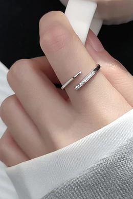 Minimalista Nyitott Rose Gold Ezüstgyűrű