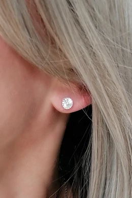 Crystal Glow kerek cirkóniás ezüst fülbevaló