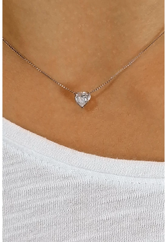 Sparkling Mini Heart - ezüst szív nyaklánc