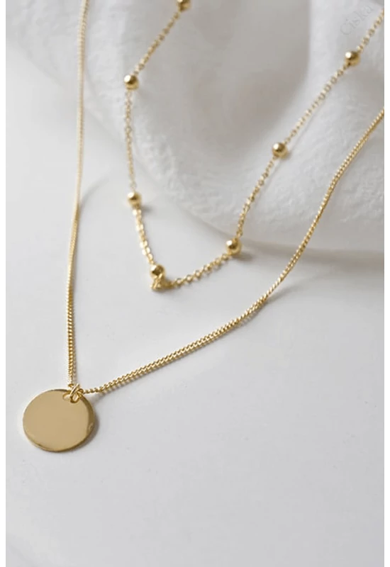 Aranyozott Dupla Soros Minimalista Ezüst Nyaklánc - CISKA JEWELRY