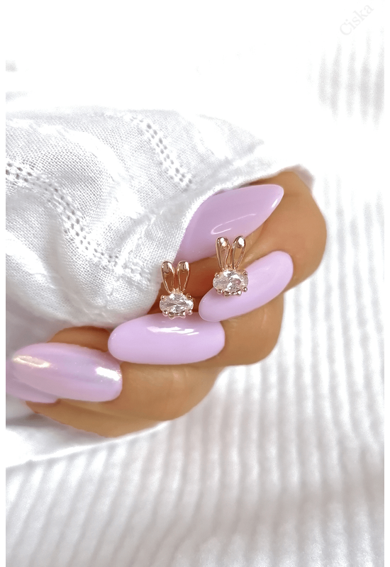 Nyuszis Rose Gold Ezüst Fülbevaló