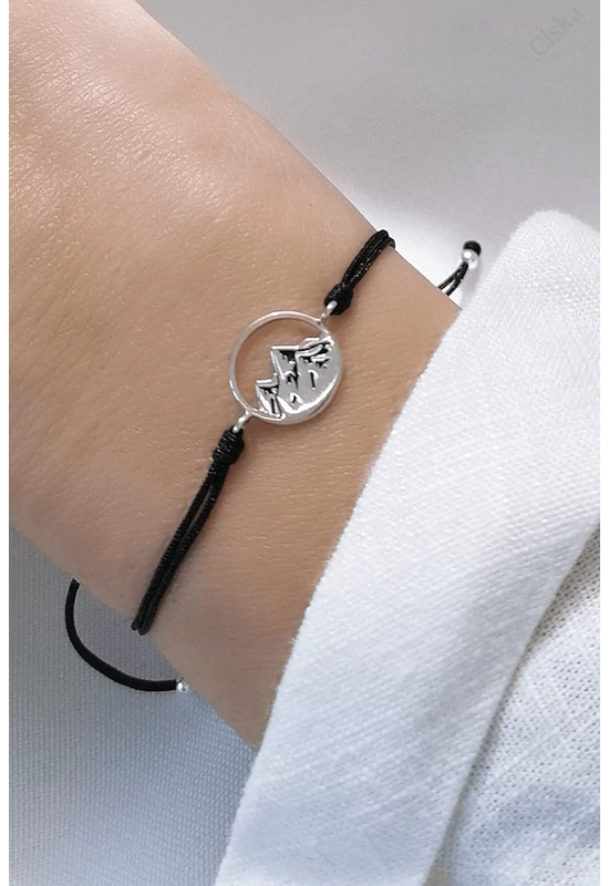 Ezüst hegy motívumos karkötő – természet ihlette, elegáns ékszer