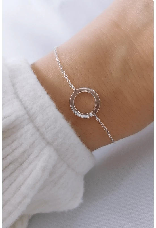 Pure Circle kör motívumos ezüst karkötő | Minimal női ékszer