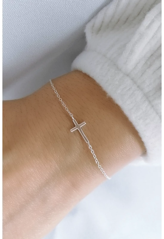 Pure Faith kereszt ezüst karkötő | Letisztult női ékszer
