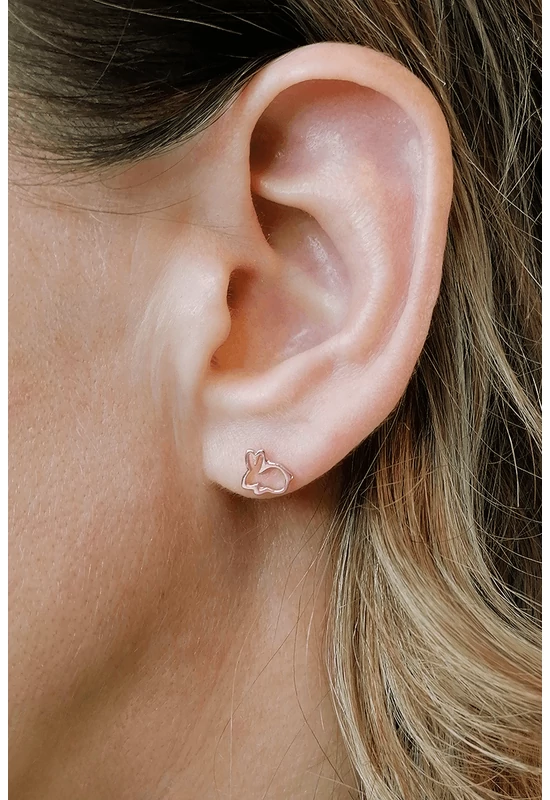 Gyönyörű Húsvéti Nyuszi Kontúr Rose Gold Fülbevaló