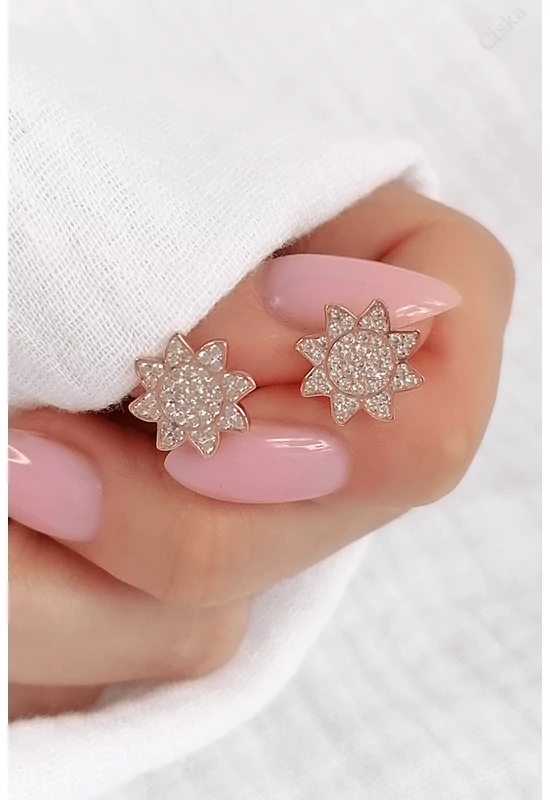 Nap Rose Gold Ezüst Fülbevaló