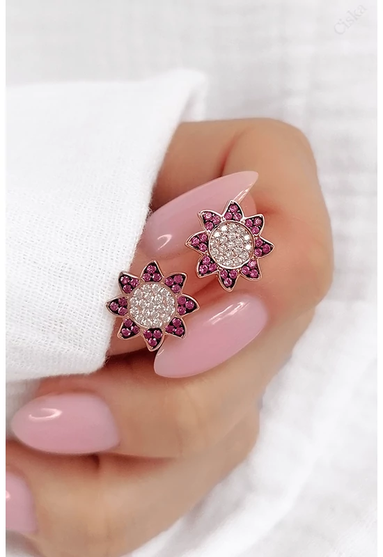 Nap Rose Gold Ezüst Fülbevaló
