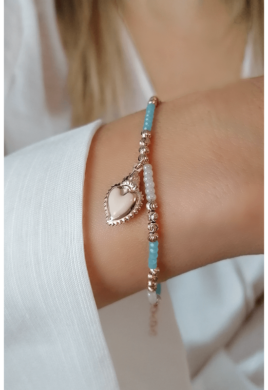 Rosegold Ezüst Karkötő Szív