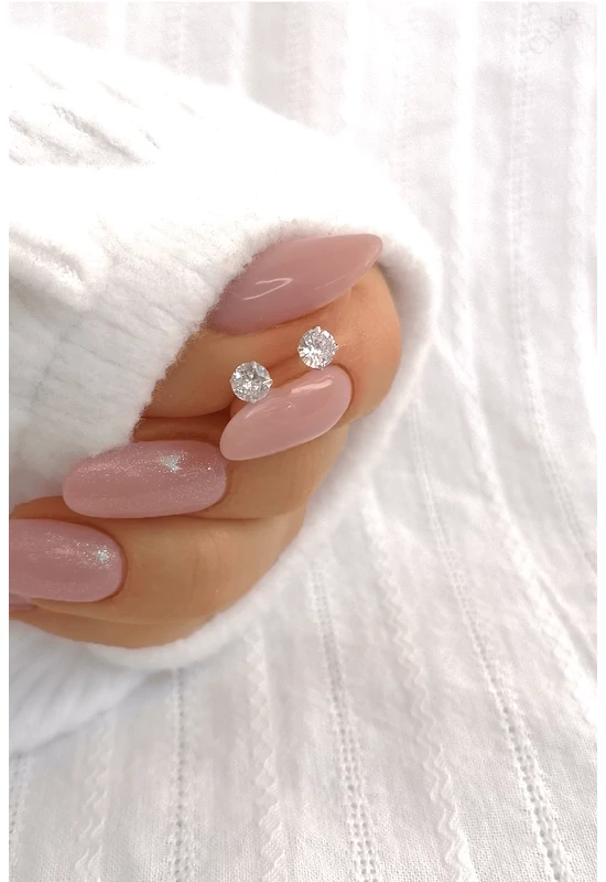 Apró Pontszerű Strassz Kő Ezüst Fülbevaló- CISKA JEWELLERY