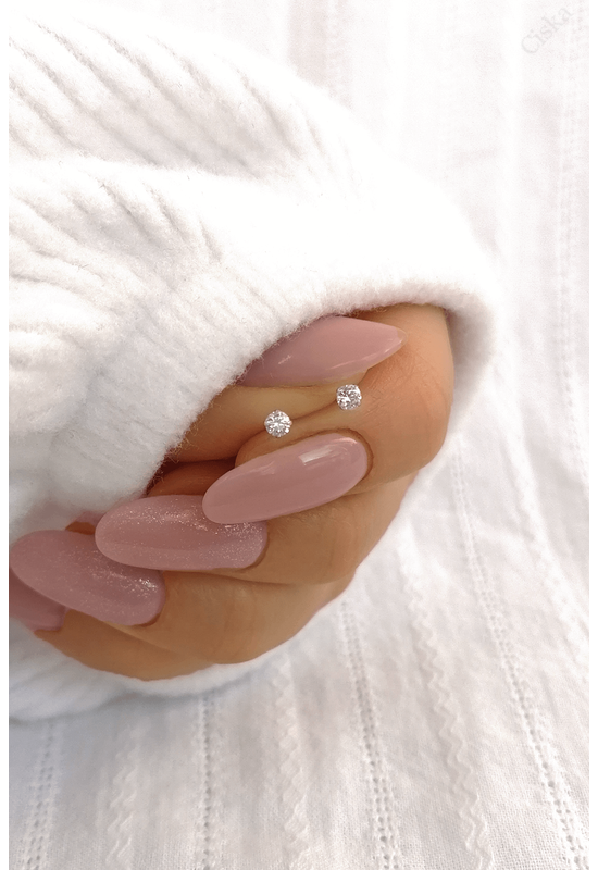 Apró Pontszerű Strassz Kő Ezüst Fülbevaló- CISKA JEWELLERY