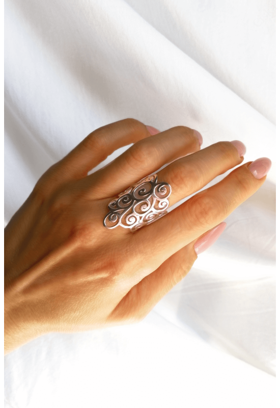 Áttört Mintájú Női Ezüst Gyűrű- CISKA JEWELLERY