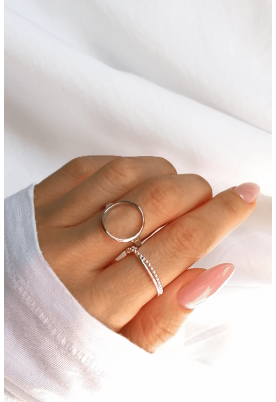 Duplaszálú Díszített Női Ezüst Gyűrű