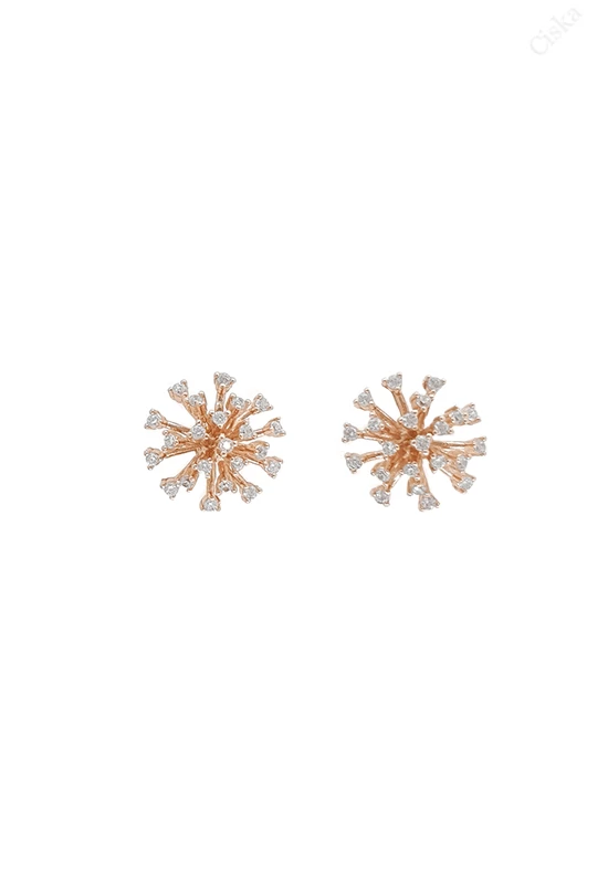 Rosegold Ezüst Pitypang Fülbevaló