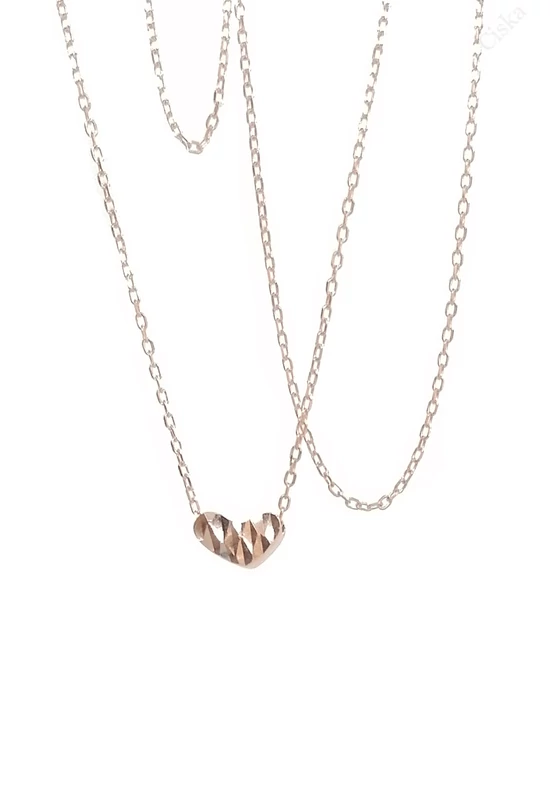 Szív Medál Rosegold Ezüst Nyaklánc