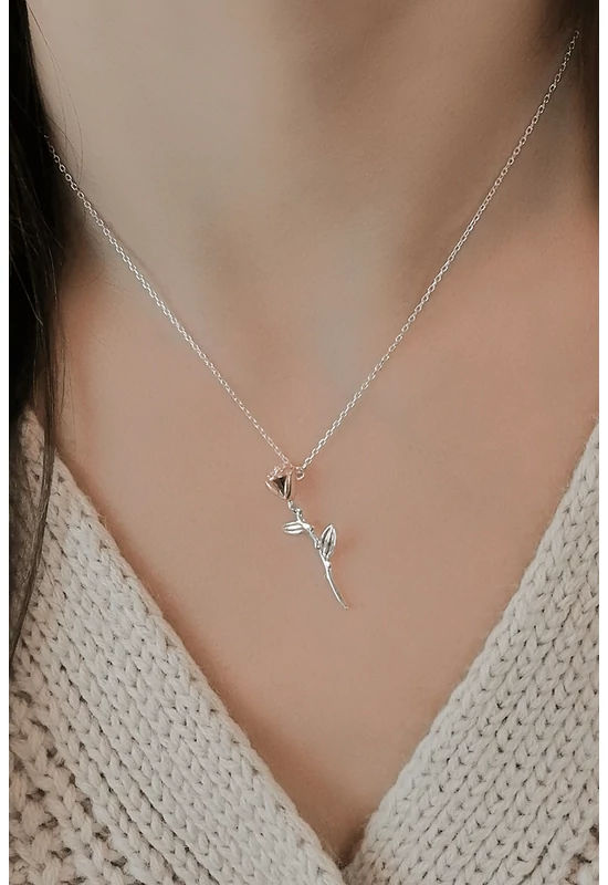 Rózsa Medál Rosegold Női Ezüst Nyaklánc
