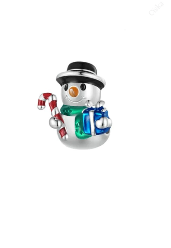 Hóember Ezüst Charm