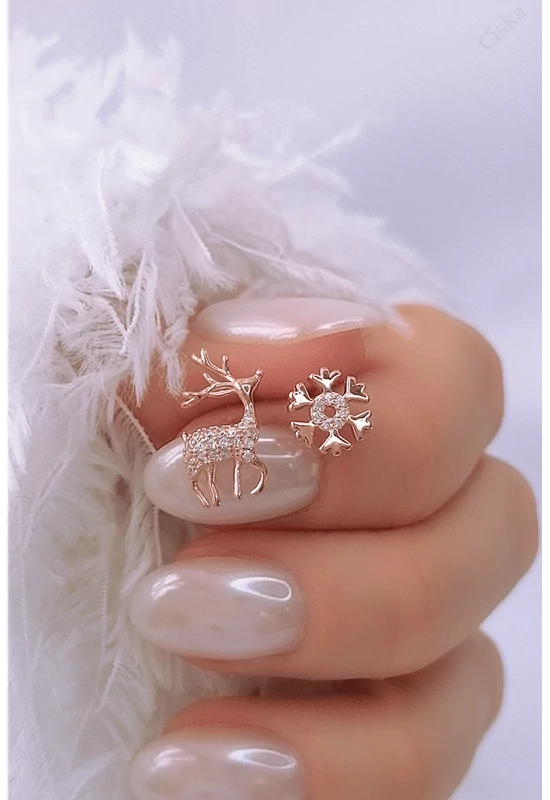 Rosegold Rénszarvas Ezüst Fülbevaló