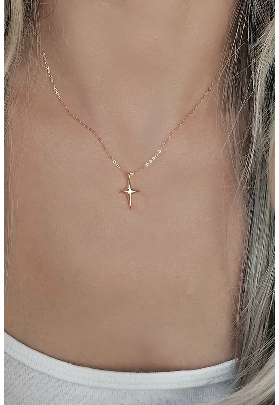 Esthajnalcsillag Aranyozott Ezüst Nyaklánc