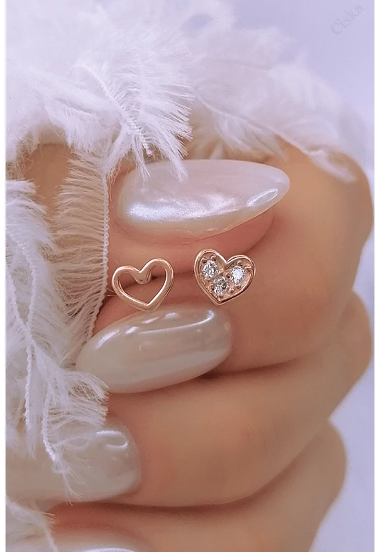 Rosegold Szív Ezüst Fülbevaló