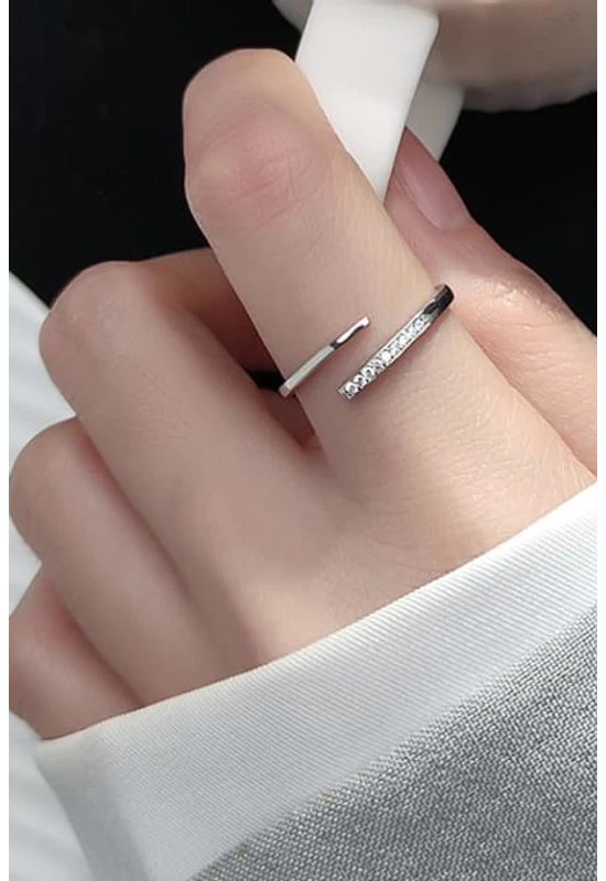 Minimalista Nyitott Rose Gold Ezüstgyűrű